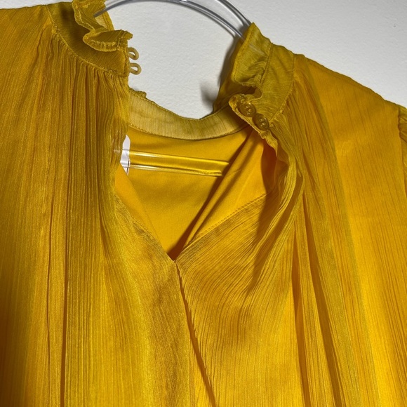 Adam Lippes | Yellow Golden Tiered Mini Dress | Long Sleeve | Women’s 2 - Picture 7 of 8